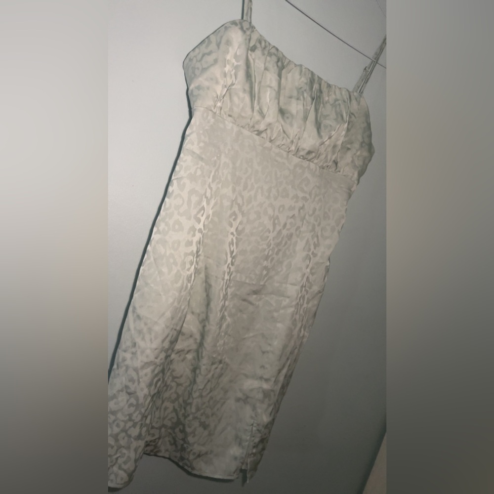 Light Green Leopard Silky Dress